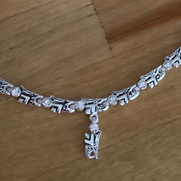 𝅺sterling SILVER 925 WHITE ZIRCON NECKLACE/BRACELET WOMAN SET​ - Picture 12 of 14